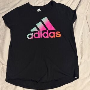 Adidas Black Tee with Gradient Logo